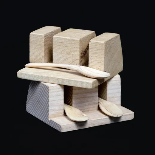 Porte-couverts en bois massif artisanaux