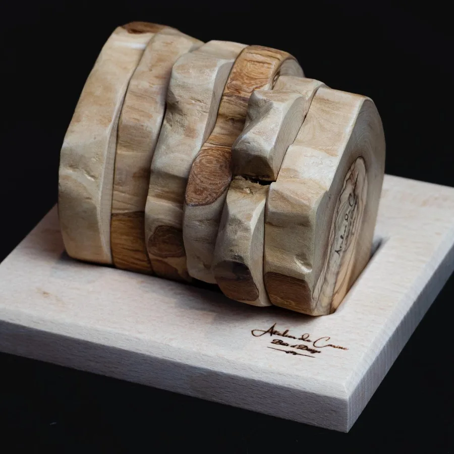 Sous-verres en olivier massif artisanaux